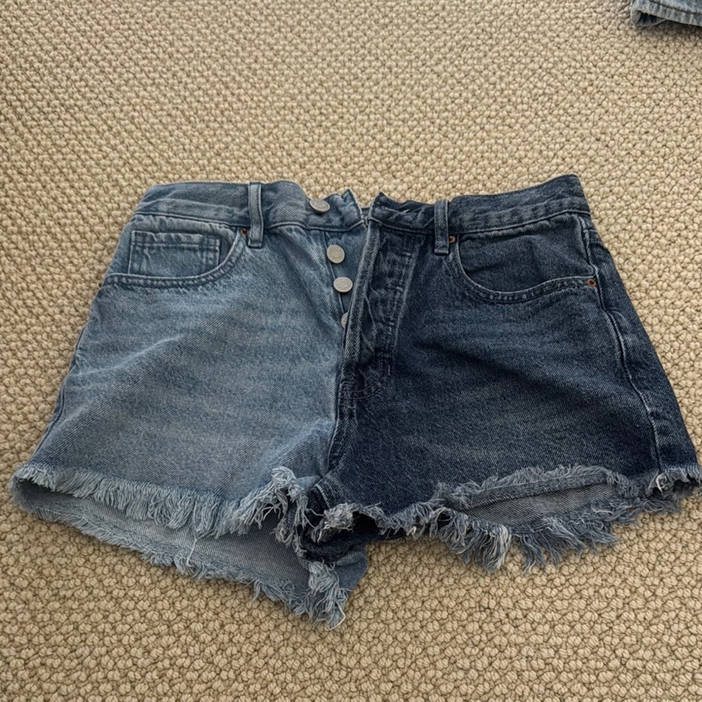 pacsun jean shorts two tone